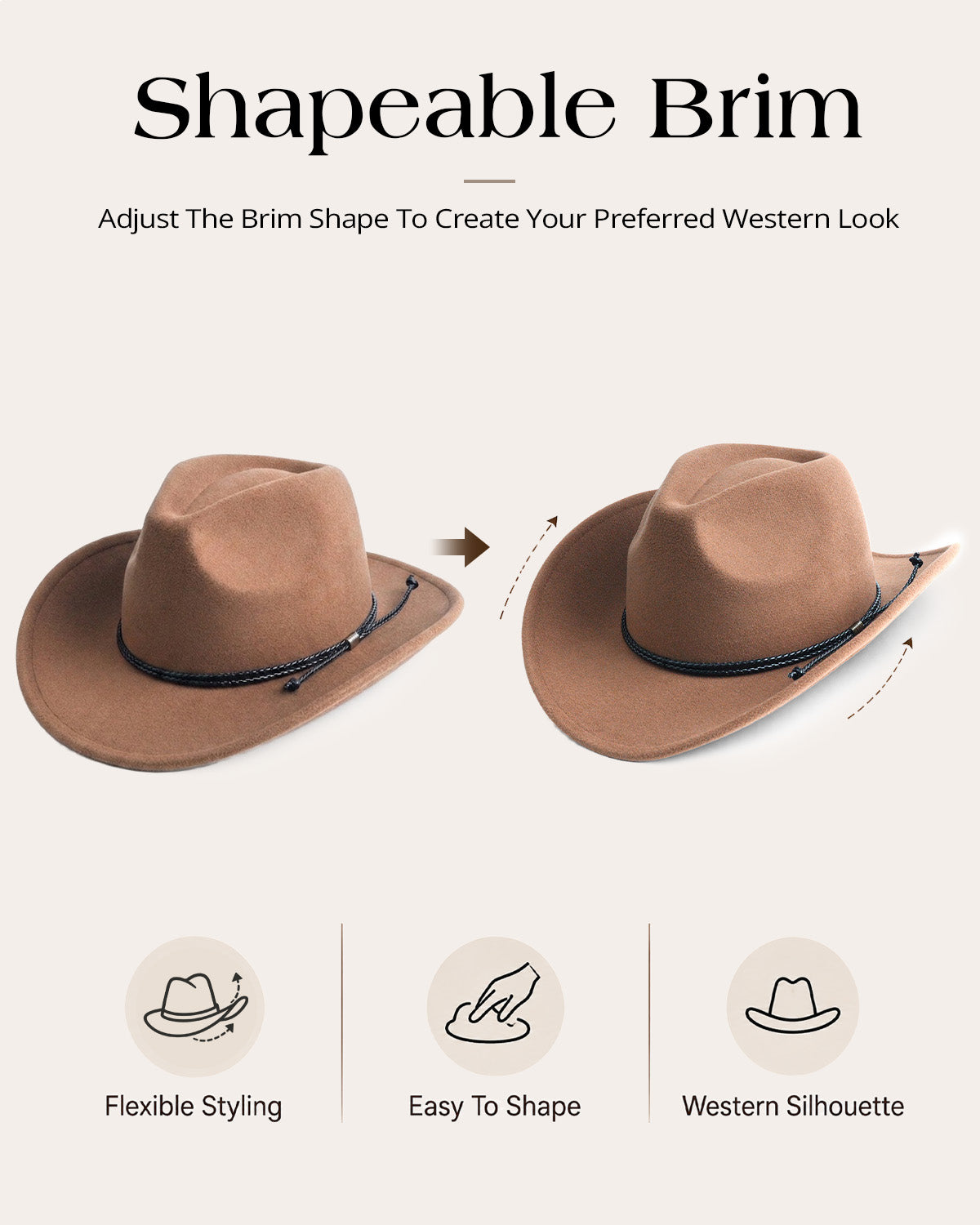 Felt Cowboy Hat for Big Heads