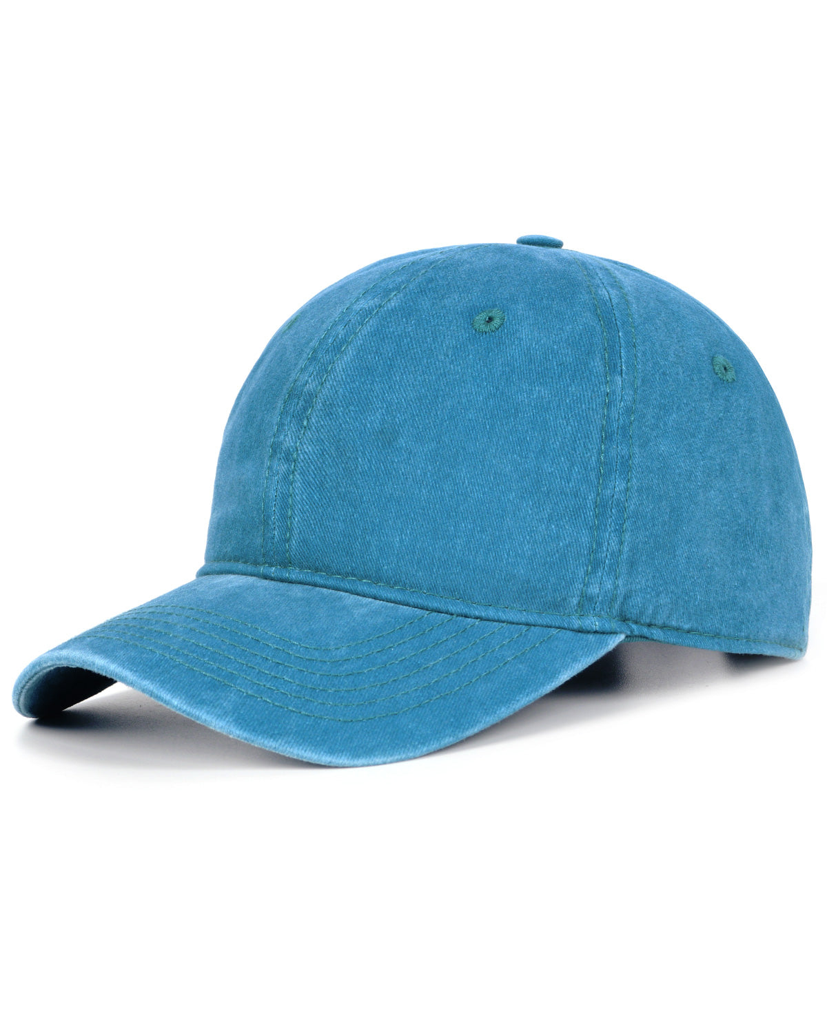  Ink blue washed denim baseball cap for big heads XXL - front view - Zylioo