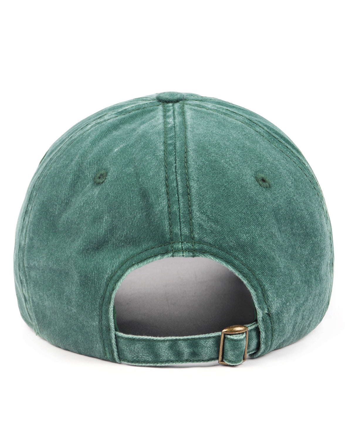 Dark green washed denim baseball cap for big heads - back view