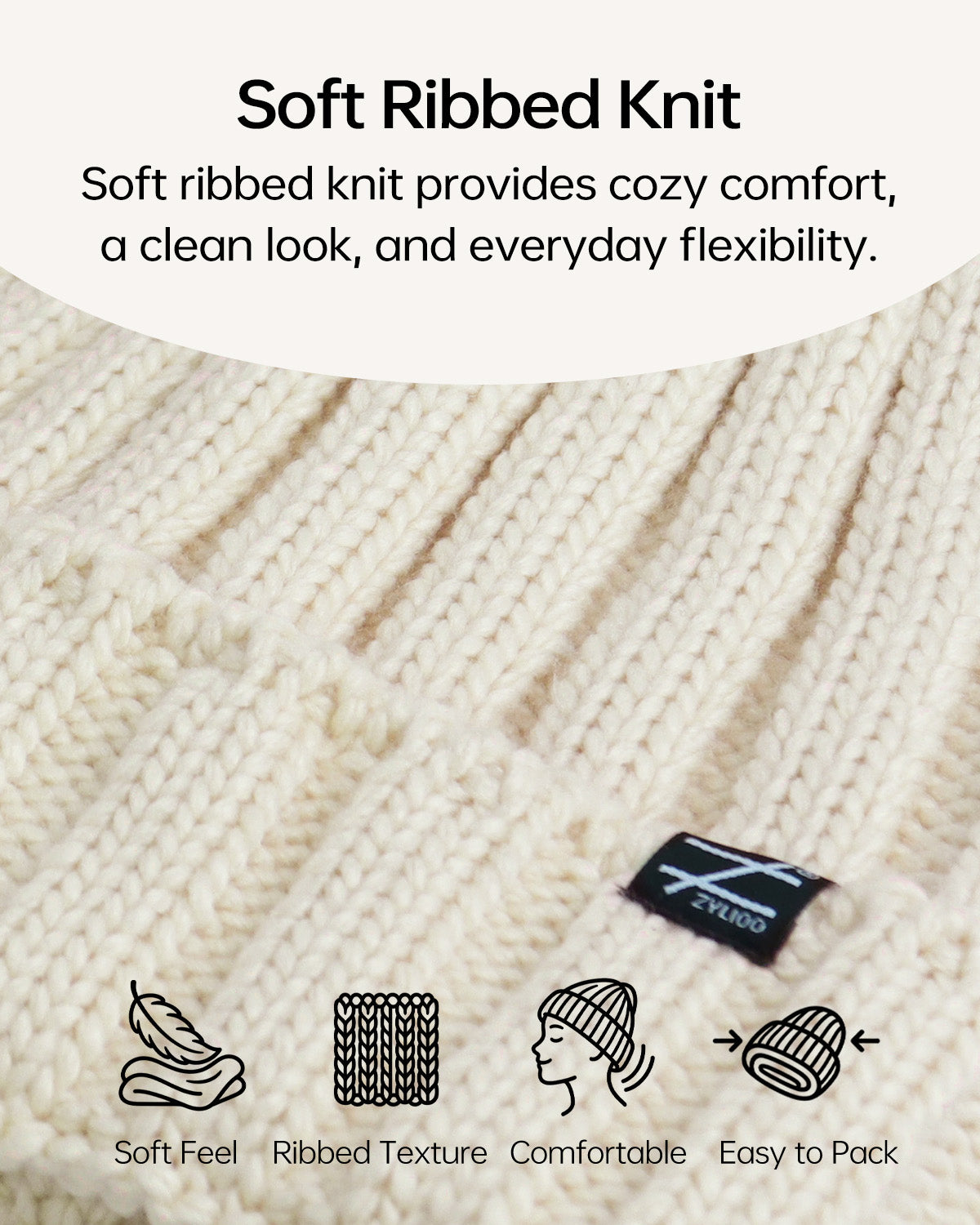 Cable Knit Beanie for Big Heads
