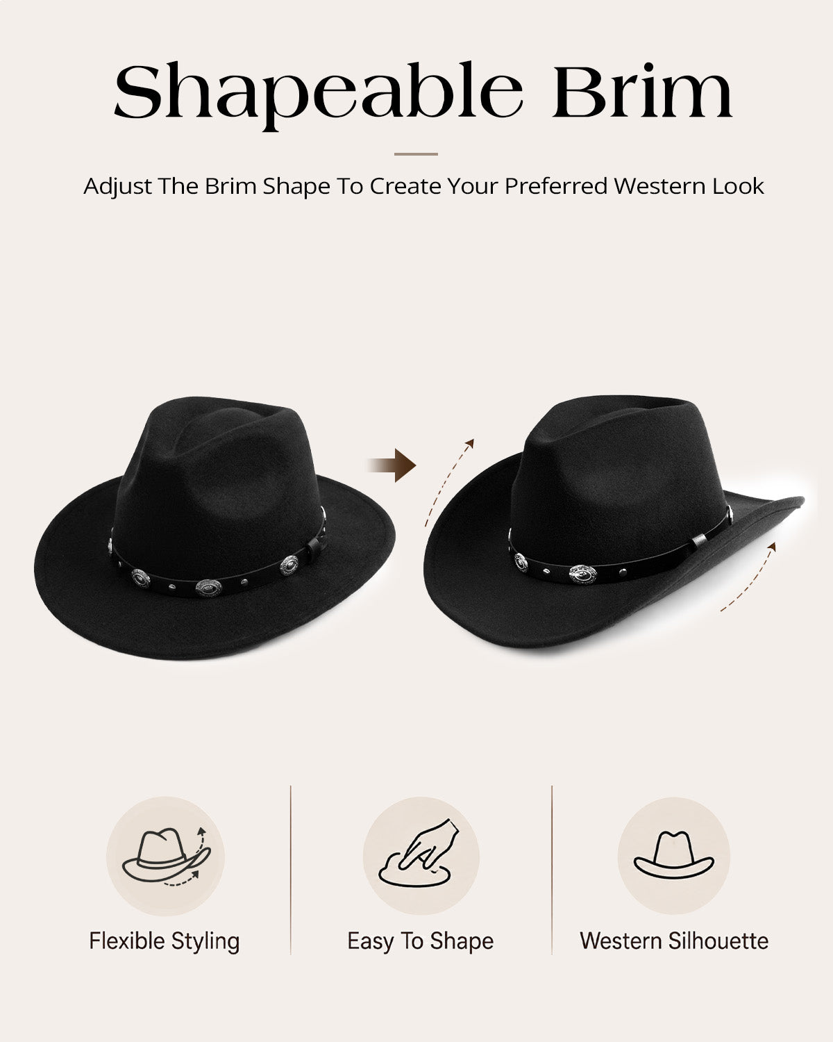 Felt Cowboy Hat for Big Heads