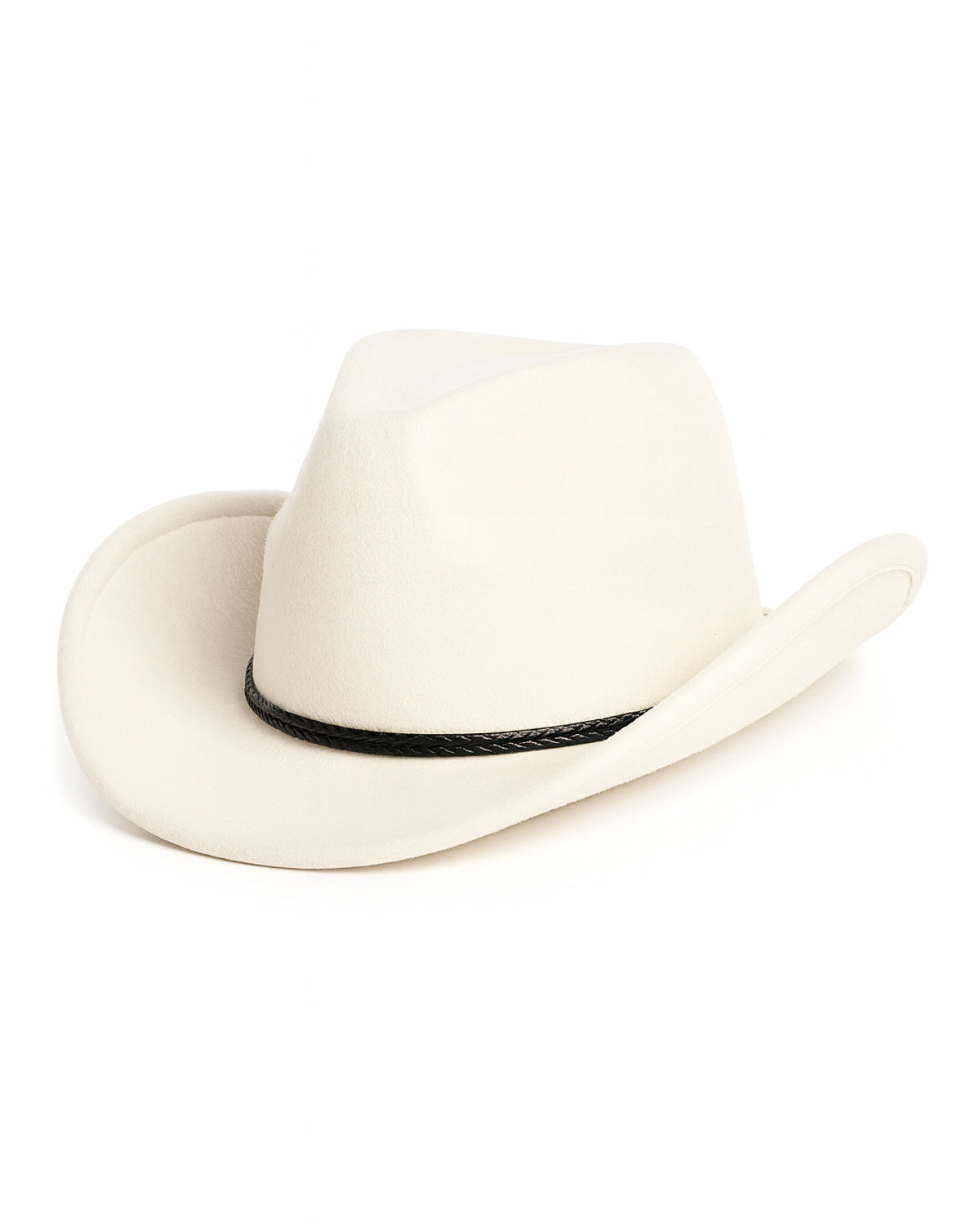 Beige felt cowboy hat for big heads XXL - front view - Zylioo