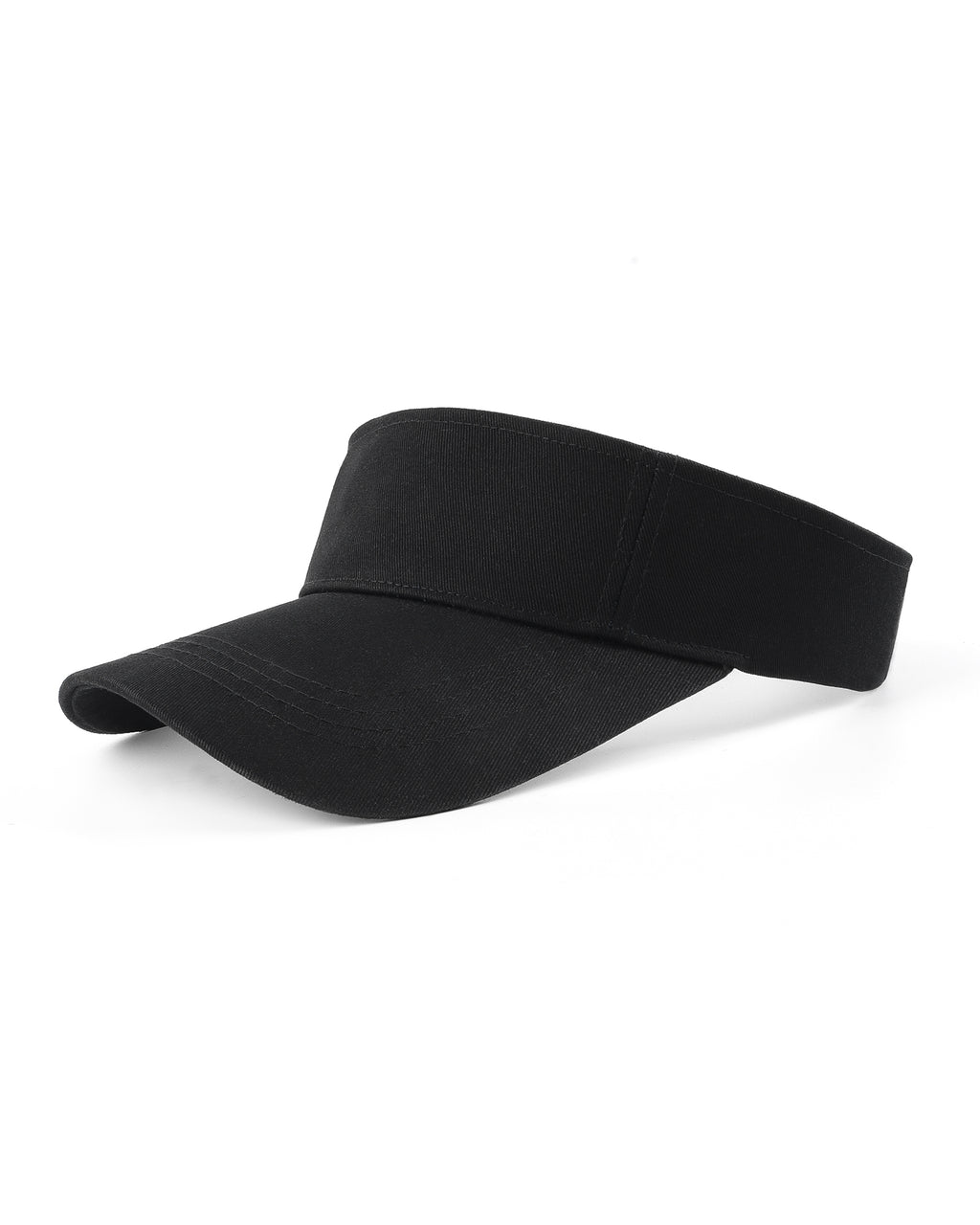 Black wide brim sun visor for big heads front view