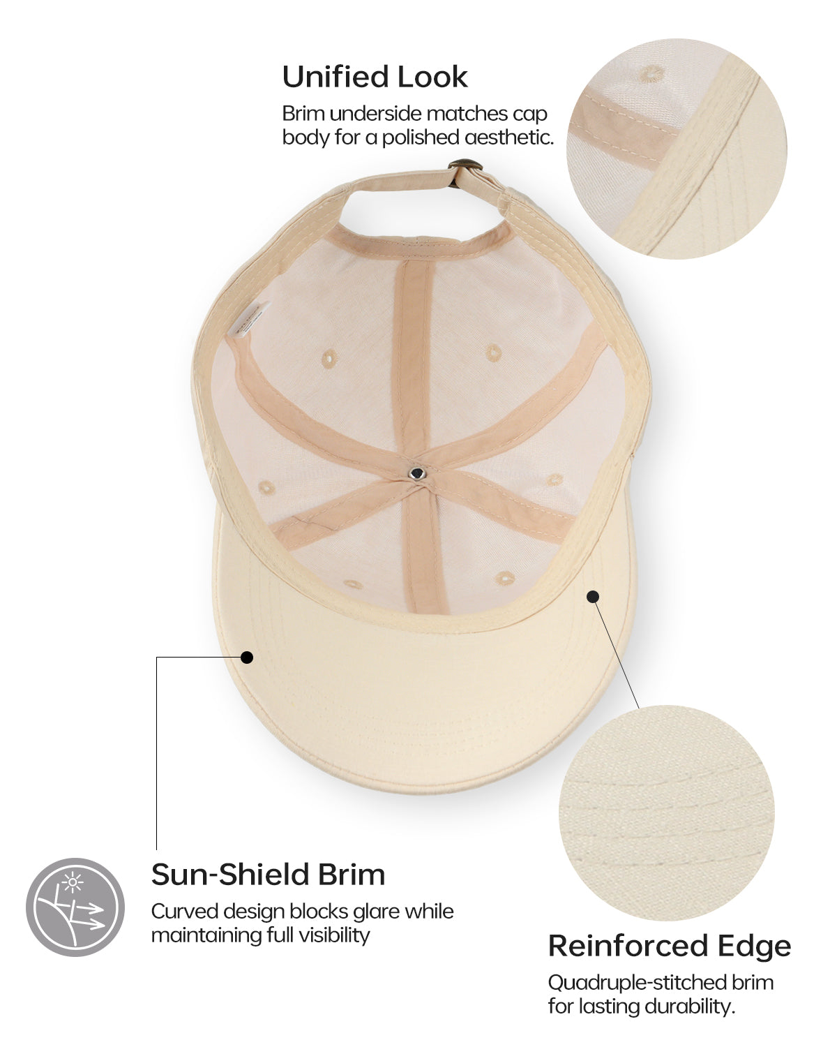 Breathable Hemp Baseball Cap for Big Heads