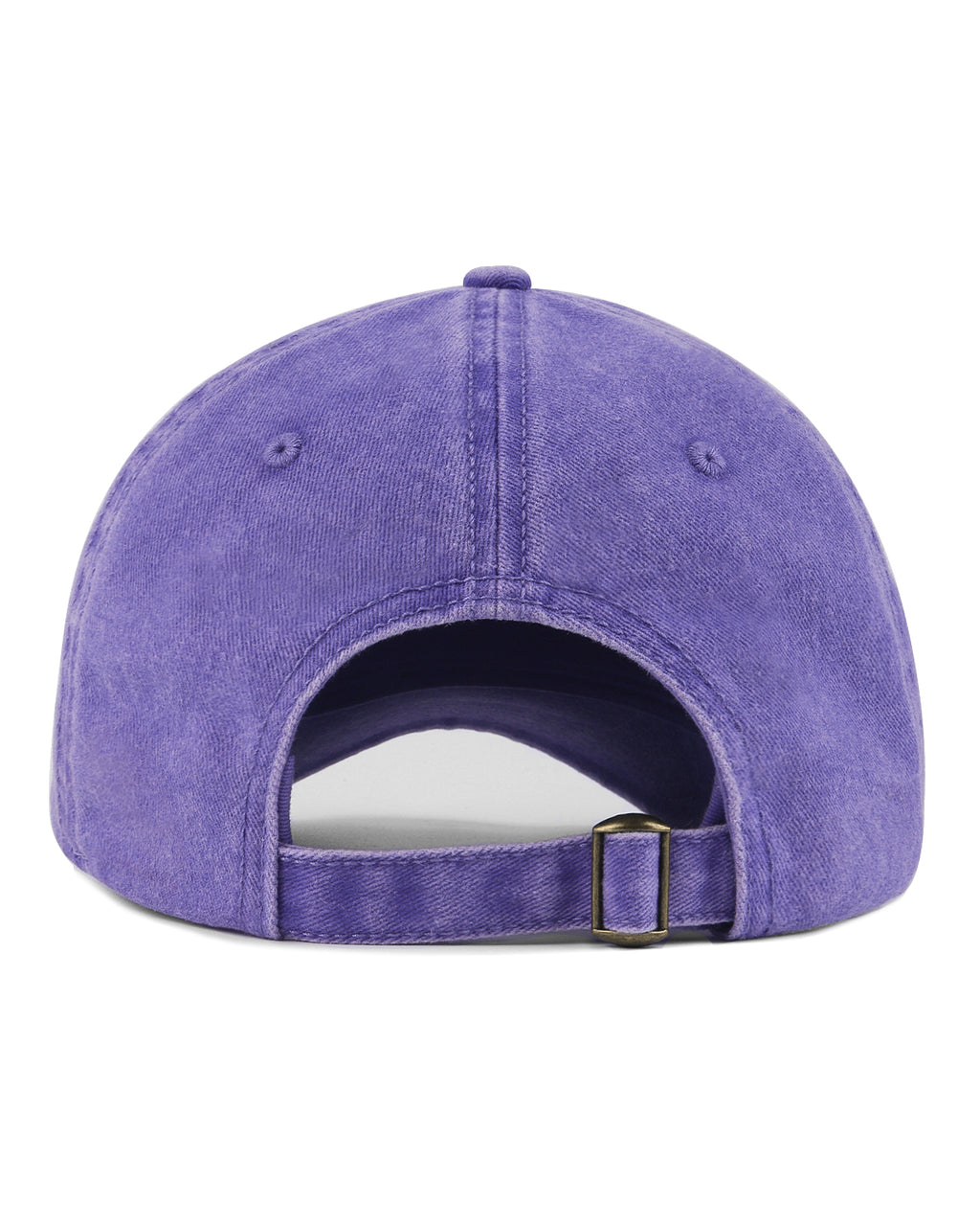 Purple washed denim baseball cap for big heads - back view