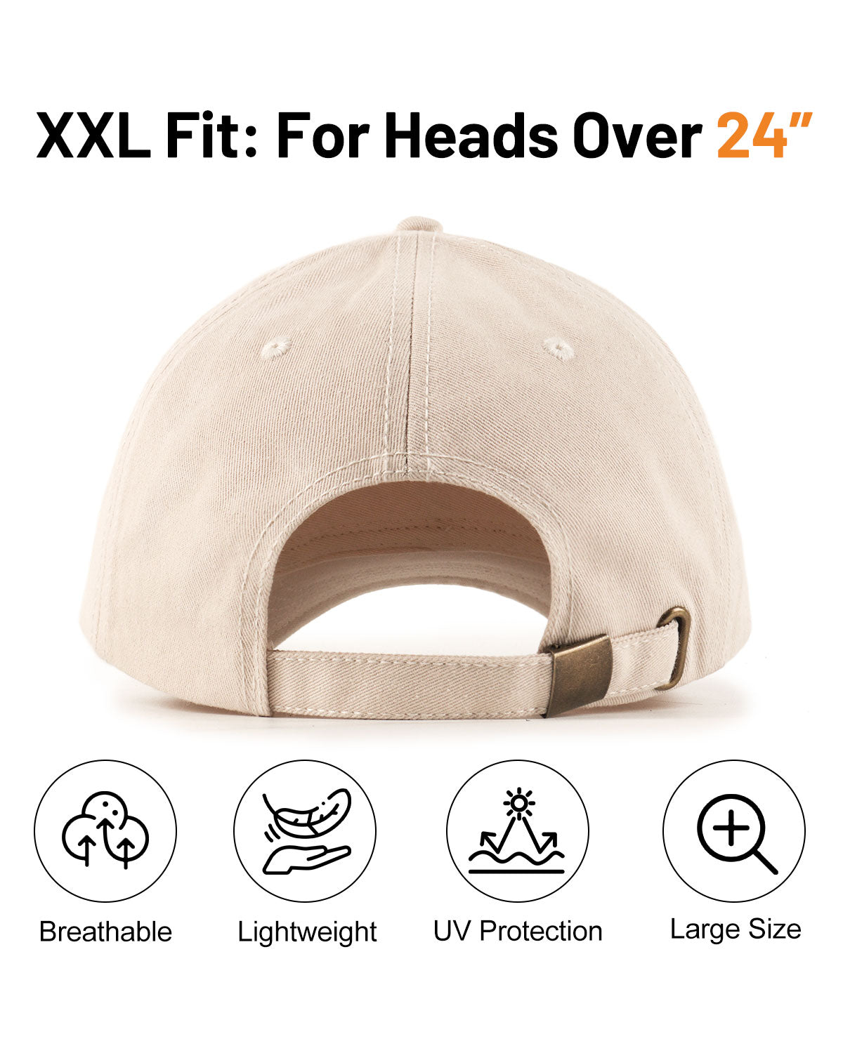 High Crown Structured Baseball Cap for Big Heads