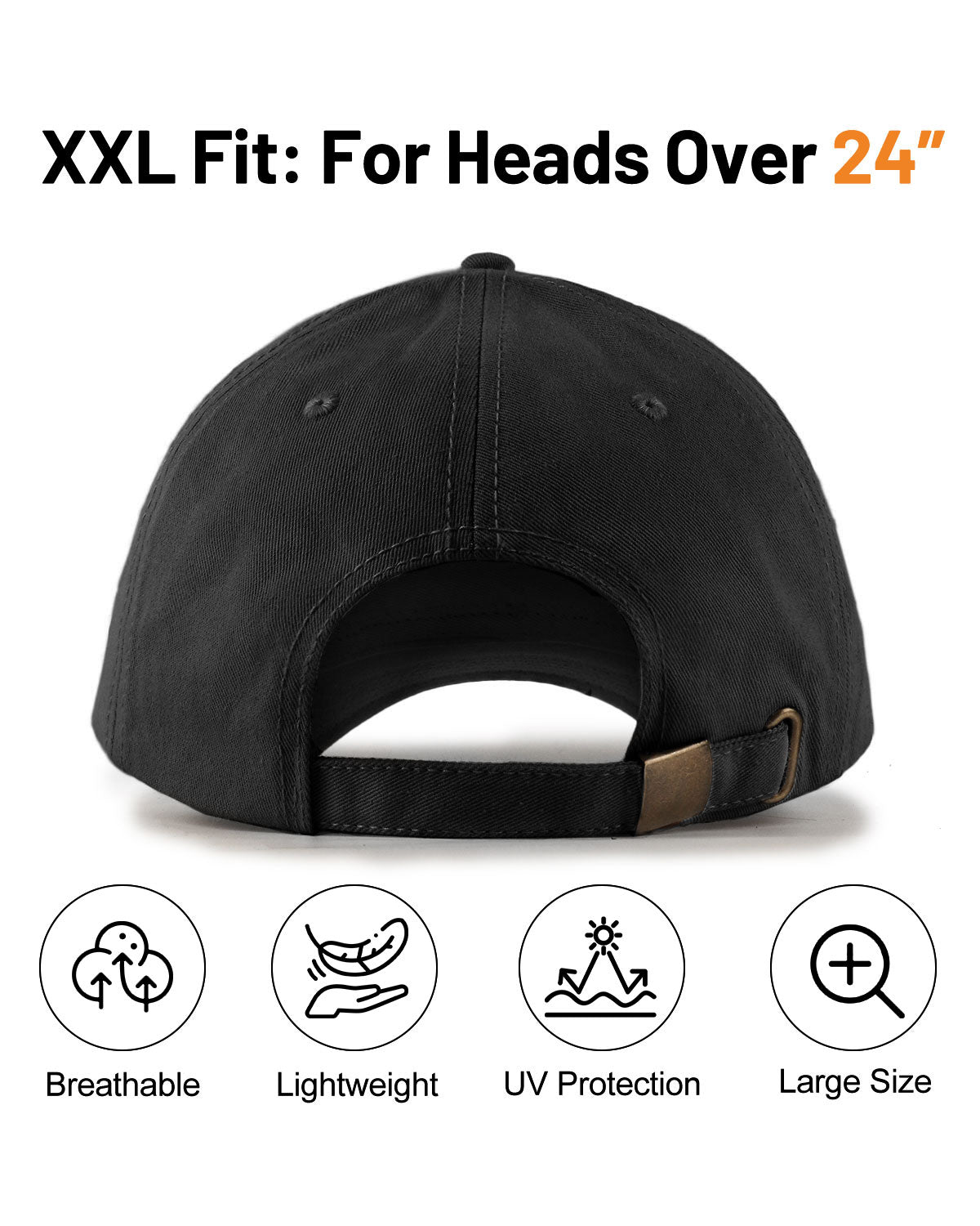 High Crown Structured Baseball Cap for Big Heads