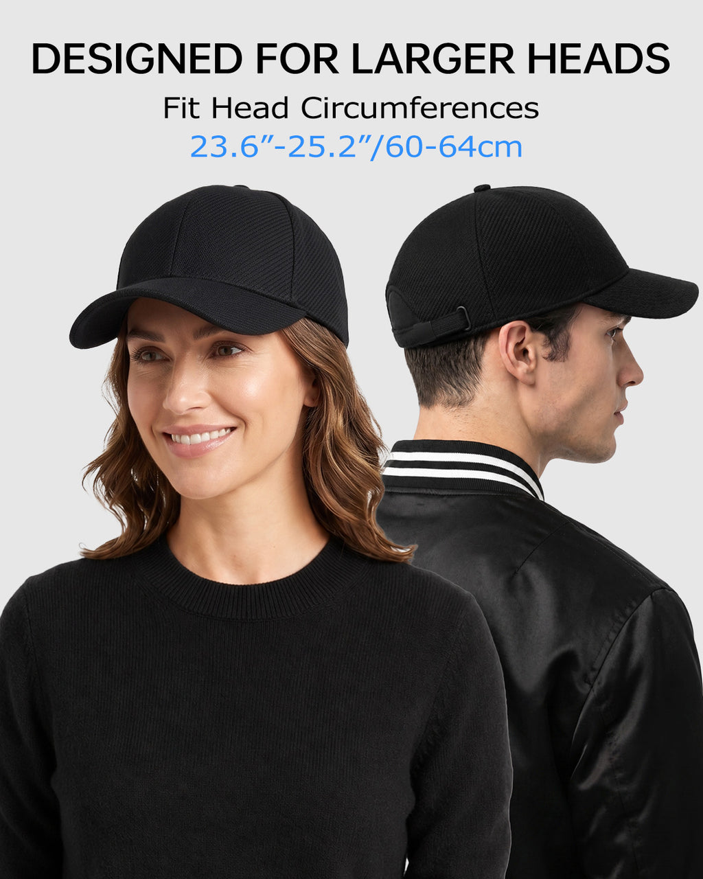 Brushed Twill Baseball Cap for Big Heads