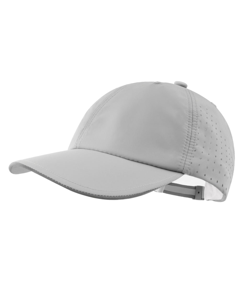 Gray 6-panel quick-dry baseball cap side view