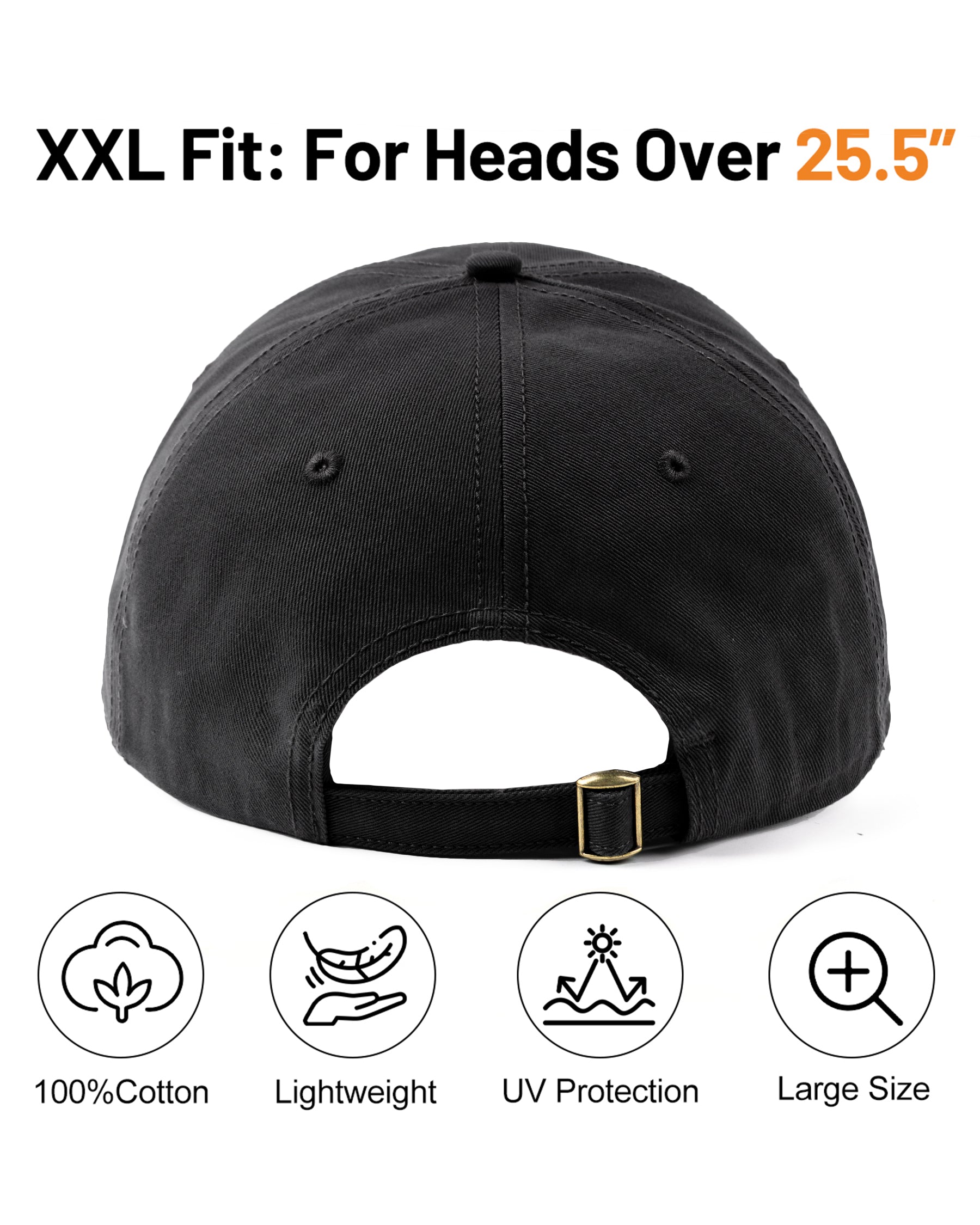 USA Flag Cotton Baseball Cap for Big Heads