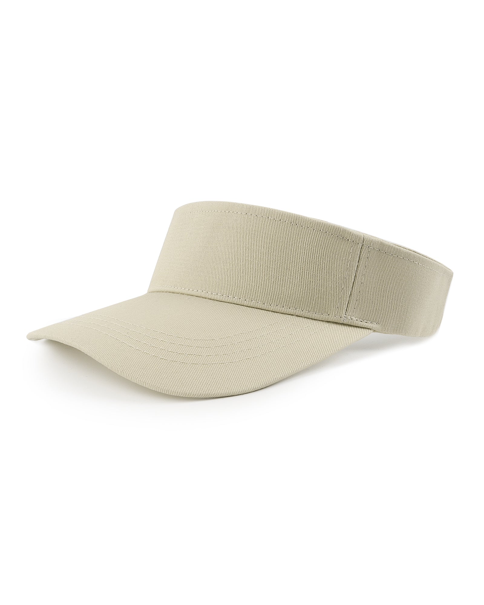 Beige wide brim sun visor for big heads front view