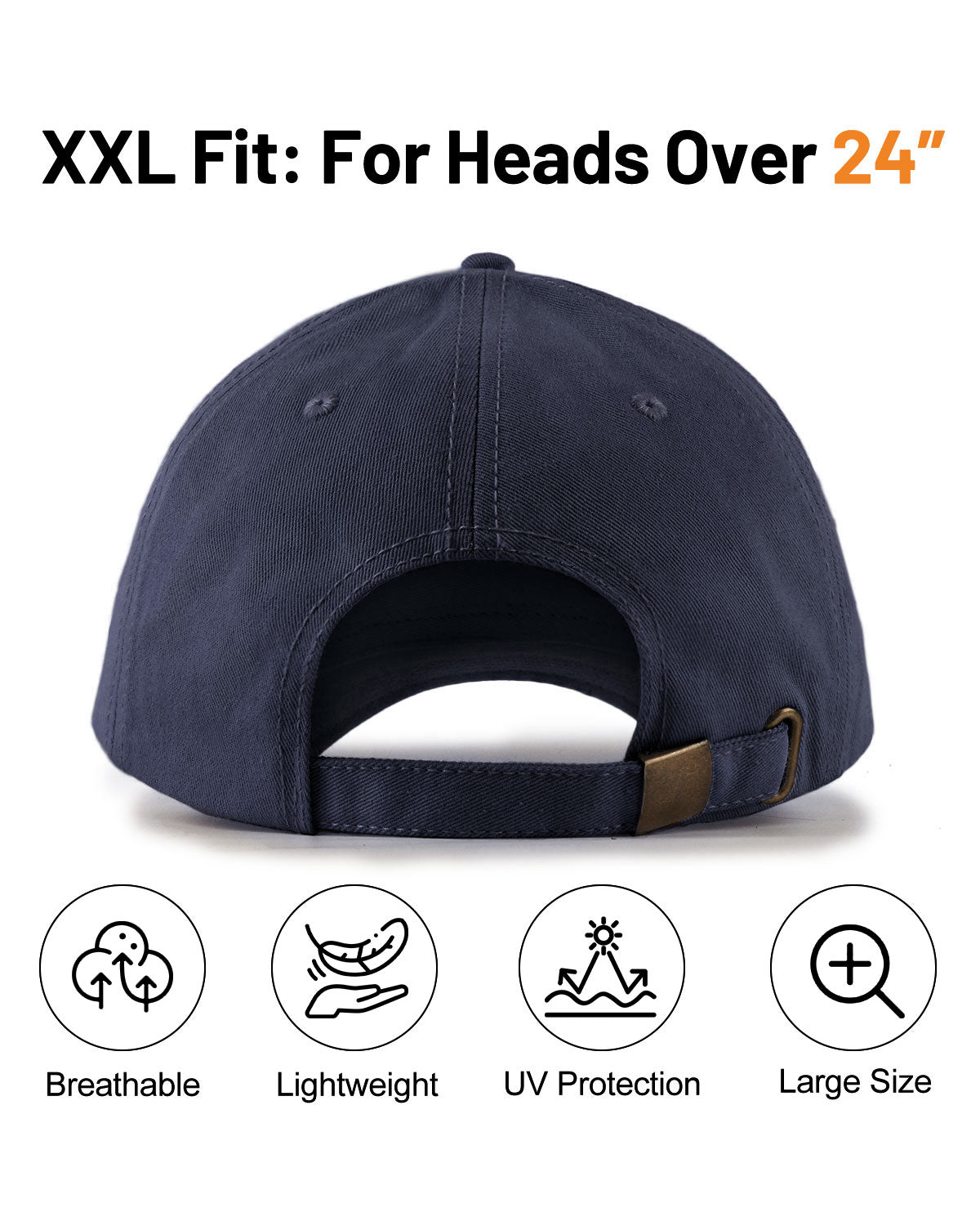 High Crown Structured Baseball Cap for Big Heads