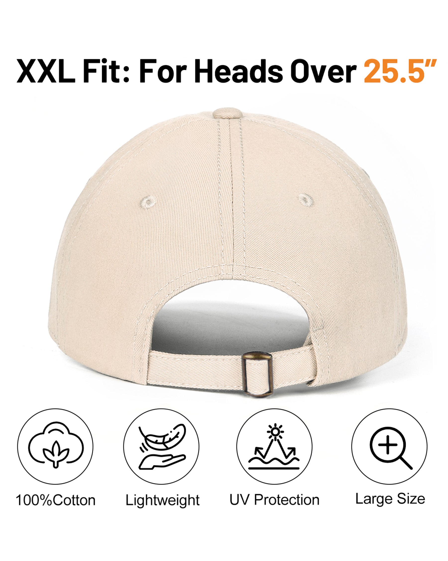 USA Flag Cotton Baseball Cap for Big Heads