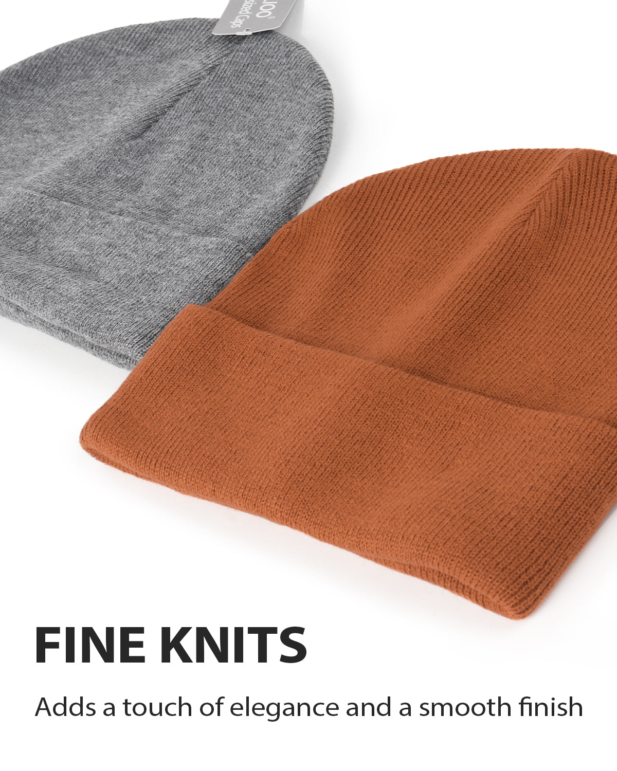 Fine Knit Beanie Hats for Big Heads