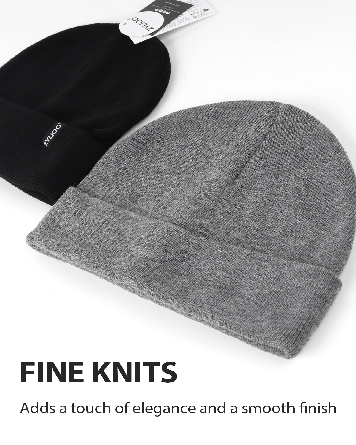 Fine Knit Beanie Hats for Big Heads