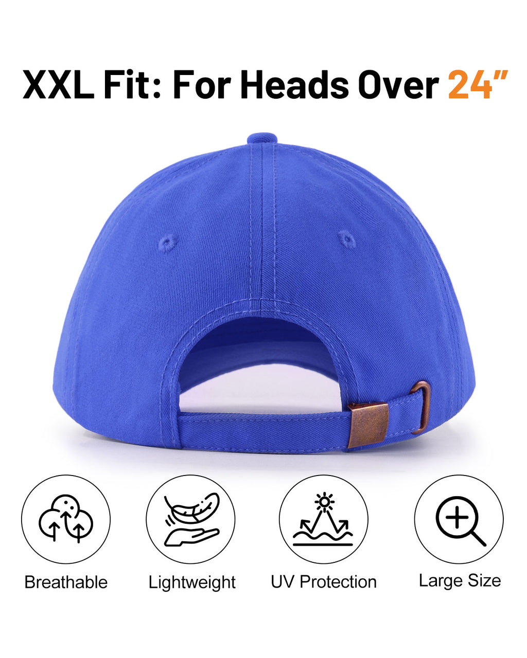 High Crown Structured Baseball Cap for Big Heads