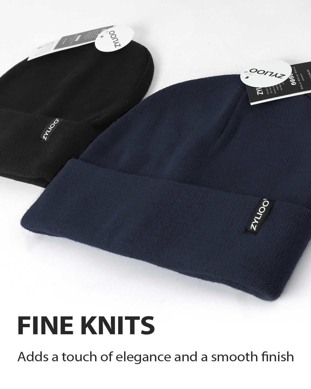 Fine Knit Beanie Hats for Big Heads