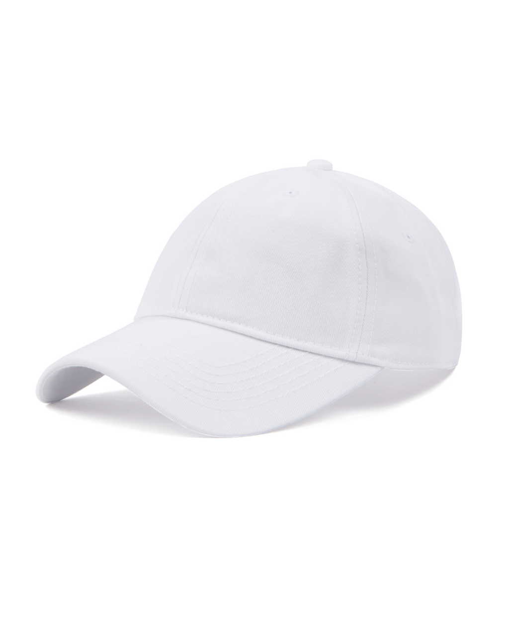 White cotton baseball cap for big heads adjustable strap