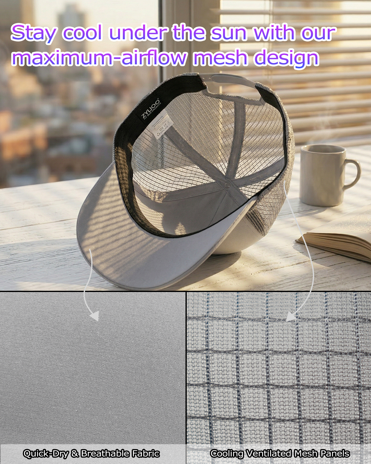 2XL Mid Crown Trucker Hat for Big Heads