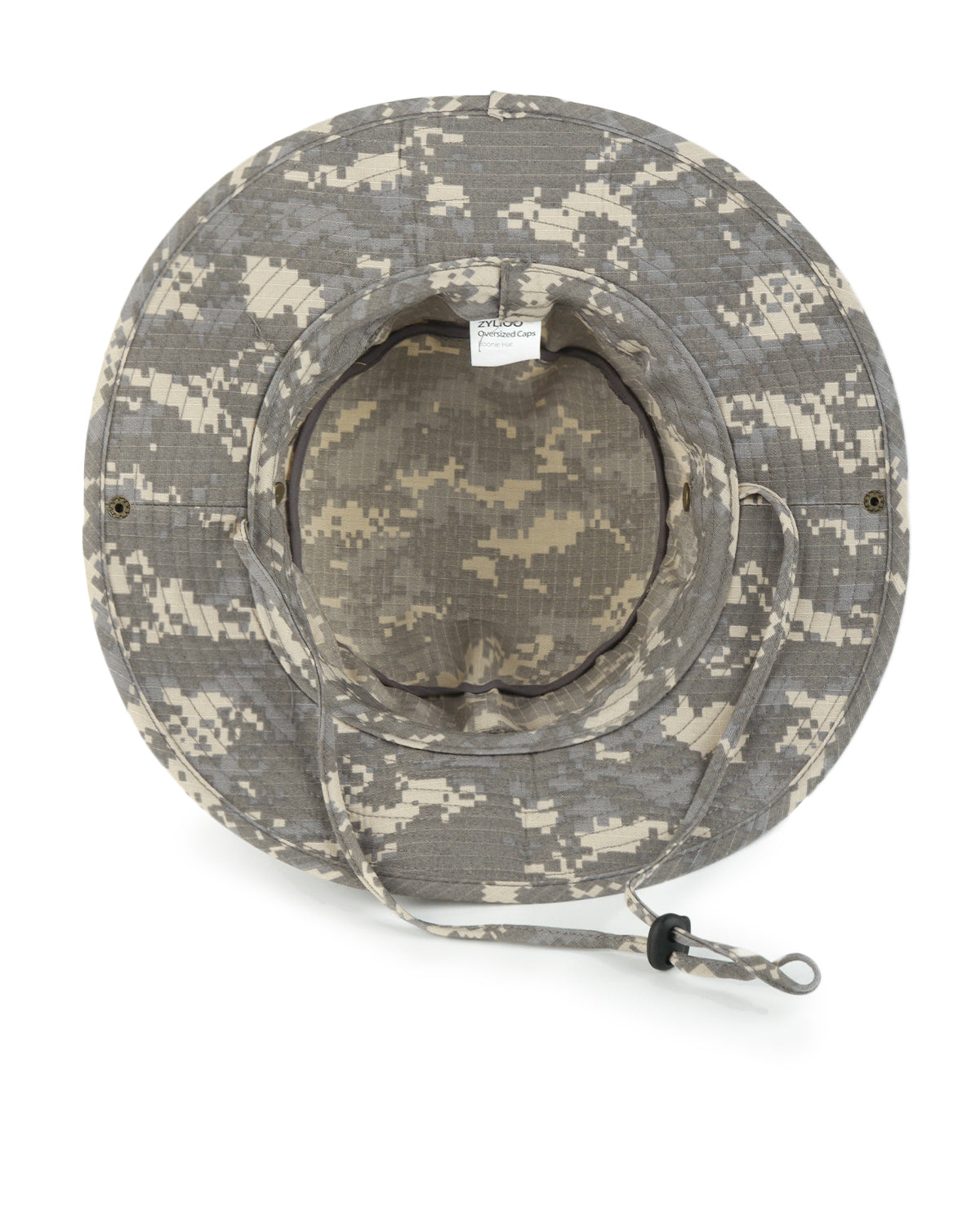  Gray tactical boonie sun hat for big heads - interior sweatband detail