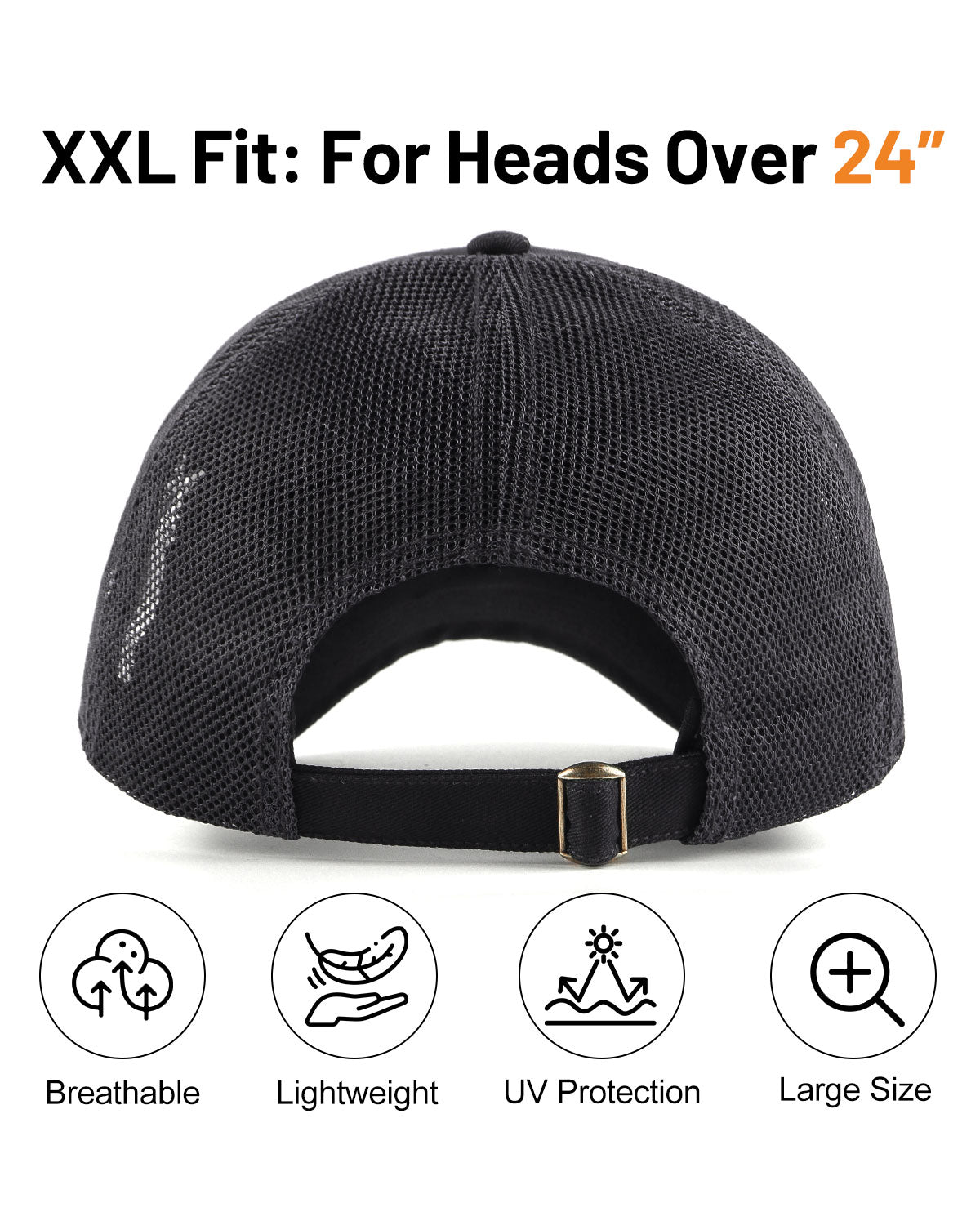 Cotton Mesh Trucker Baseball Cap for Big Heads