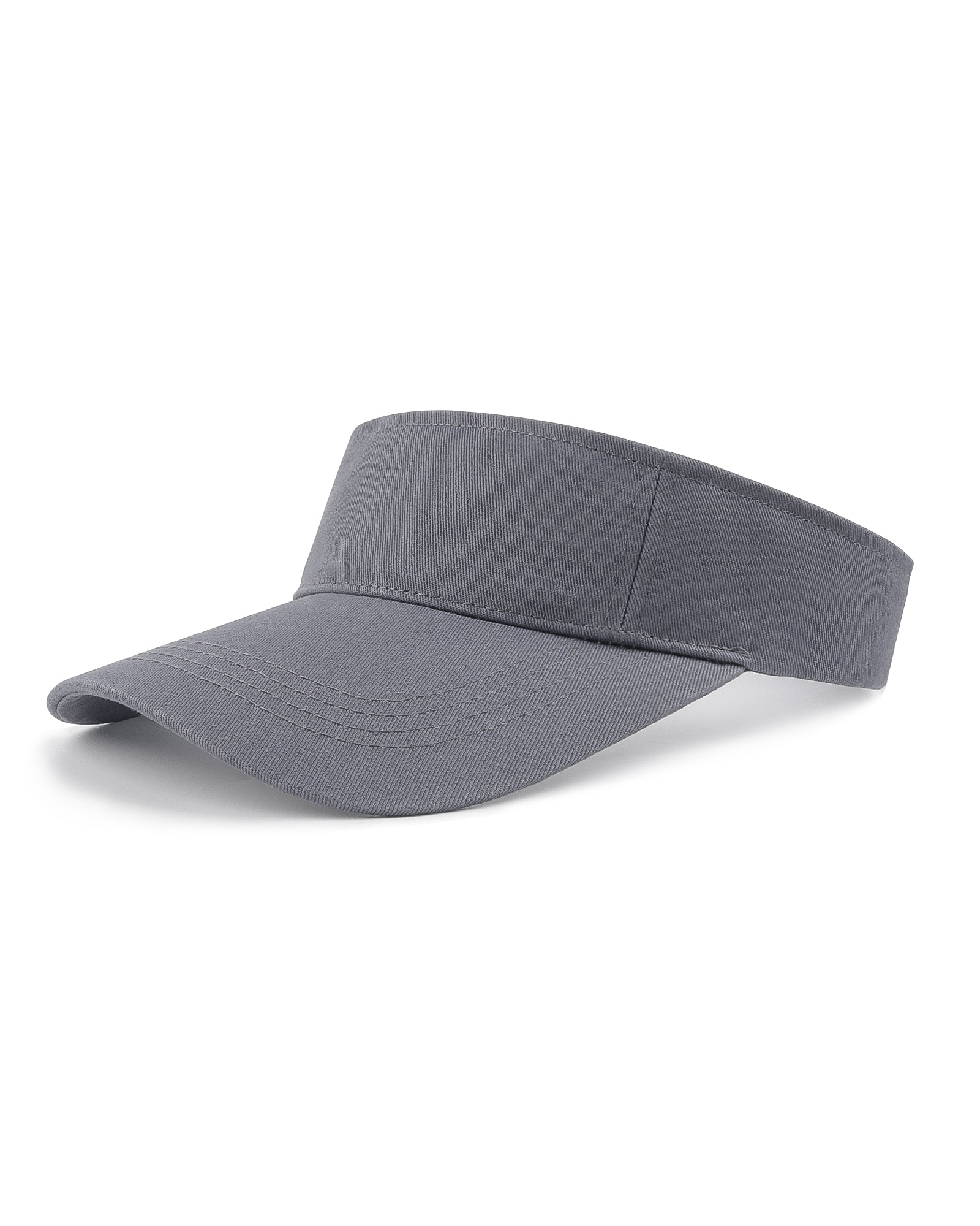 Gray wide brim sun visor for big heads front view