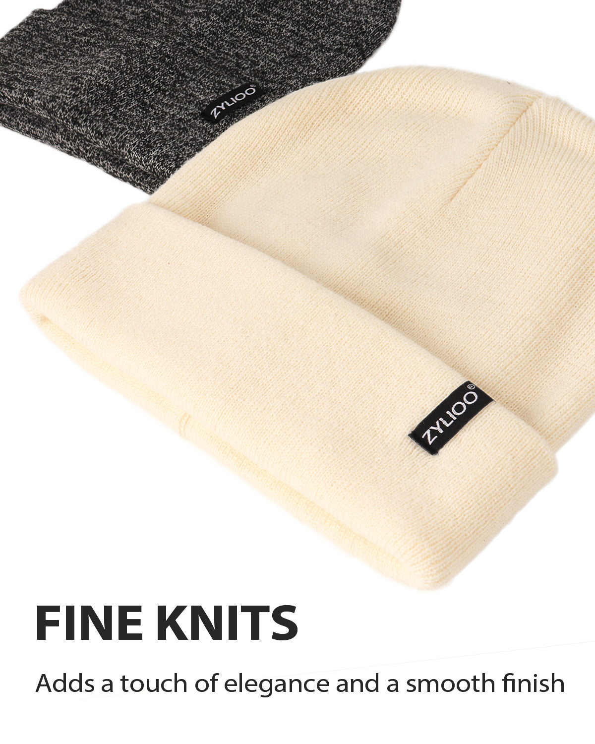 Fine Knit Beanie Hats for Big Heads