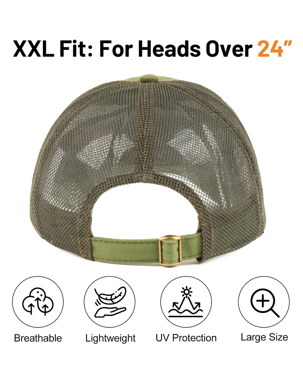 Cotton Mesh Trucker Baseball Cap for Big Heads