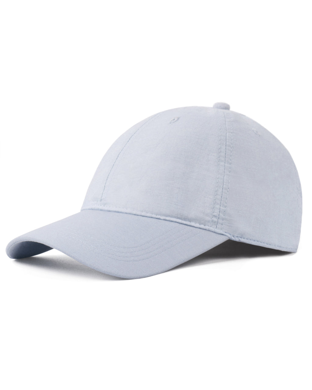 Gray breathable hemp baseball cap for big heads front view