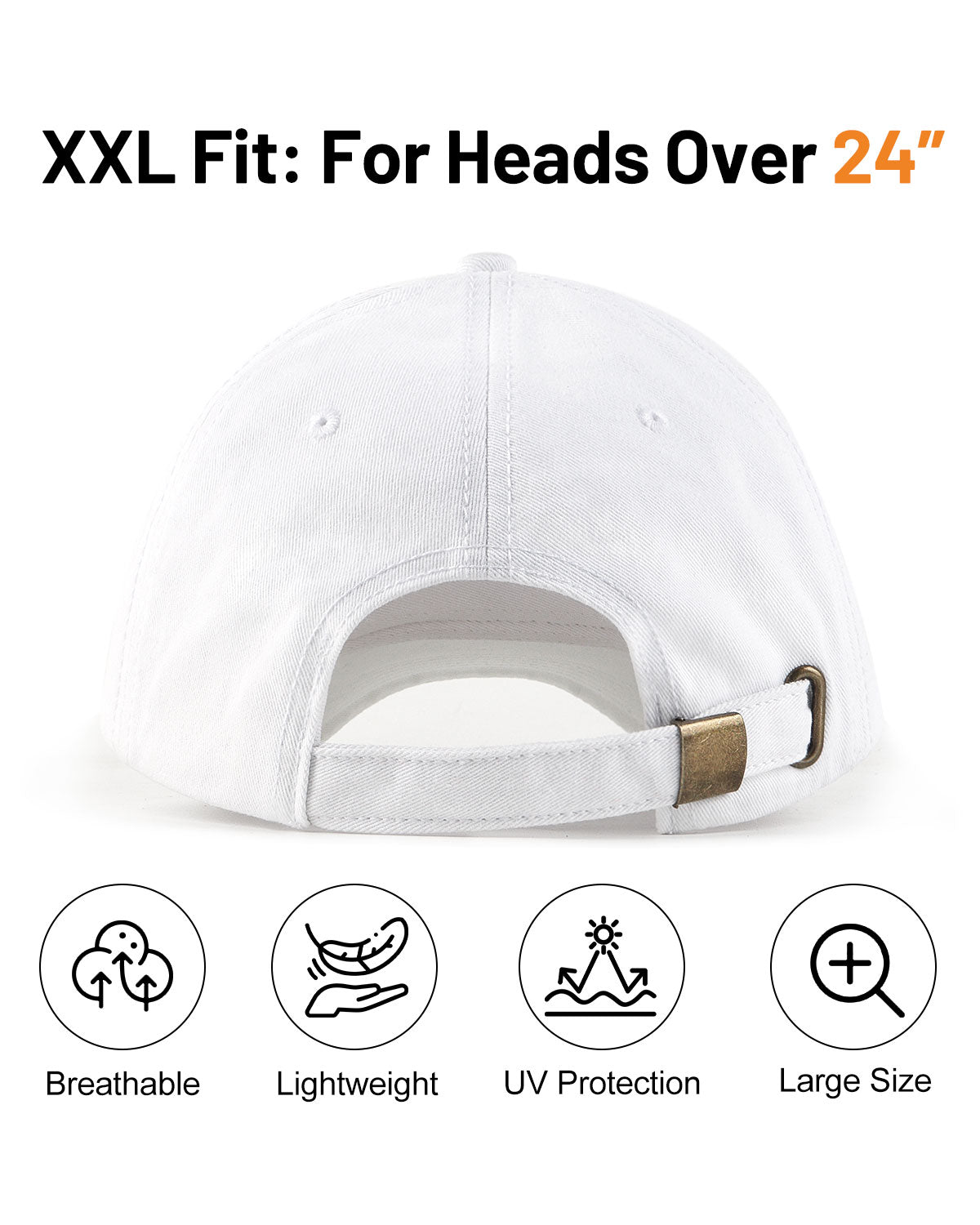 High Crown Structured Baseball Cap for Big Heads