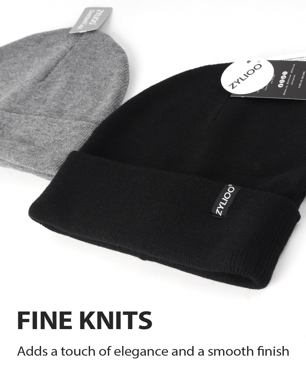 Fine Knit Beanie Hats for Big Heads