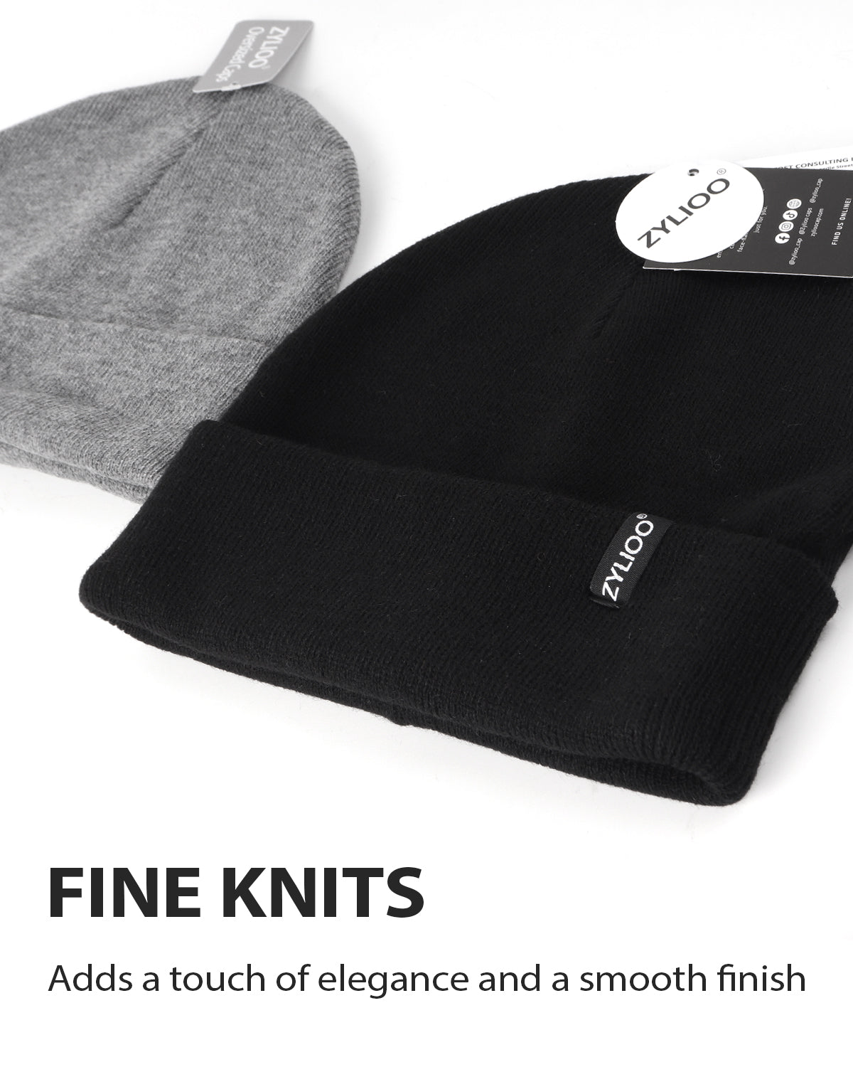 Fine Knit Beanie Hats for Big Heads