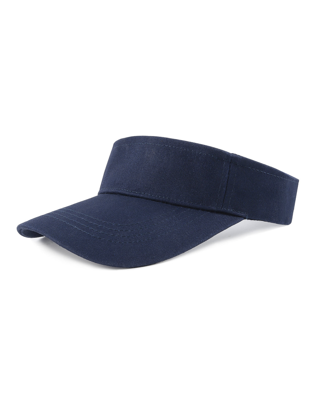 Navy wide brim sun visor side view showing brim coverage