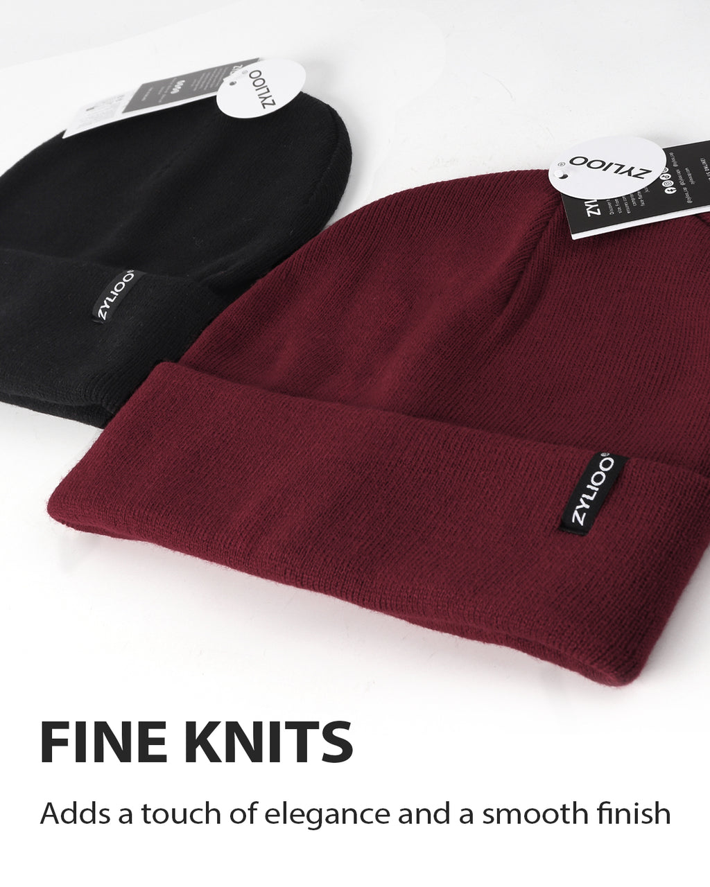 Fine Knit Beanie Hats for Big Heads