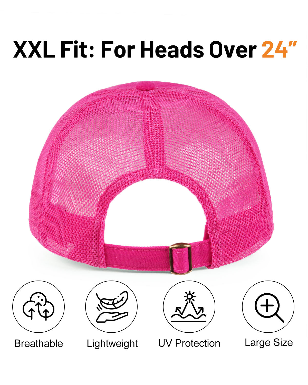 Cotton Mesh Trucker Baseball Cap for Big Heads