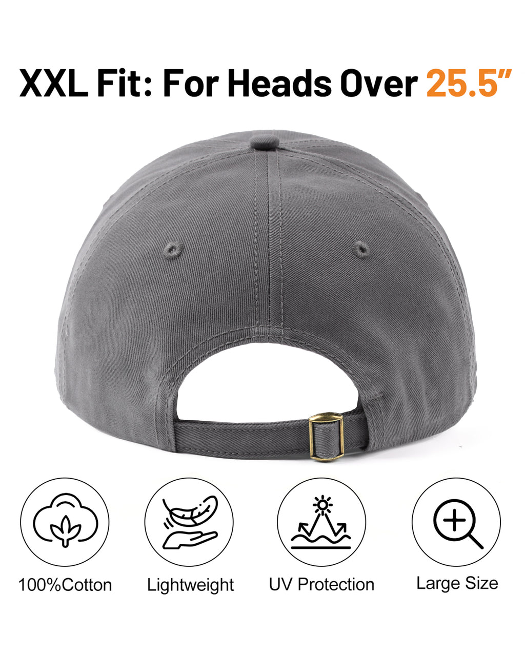 USA Flag Cotton Baseball Cap for Big Heads