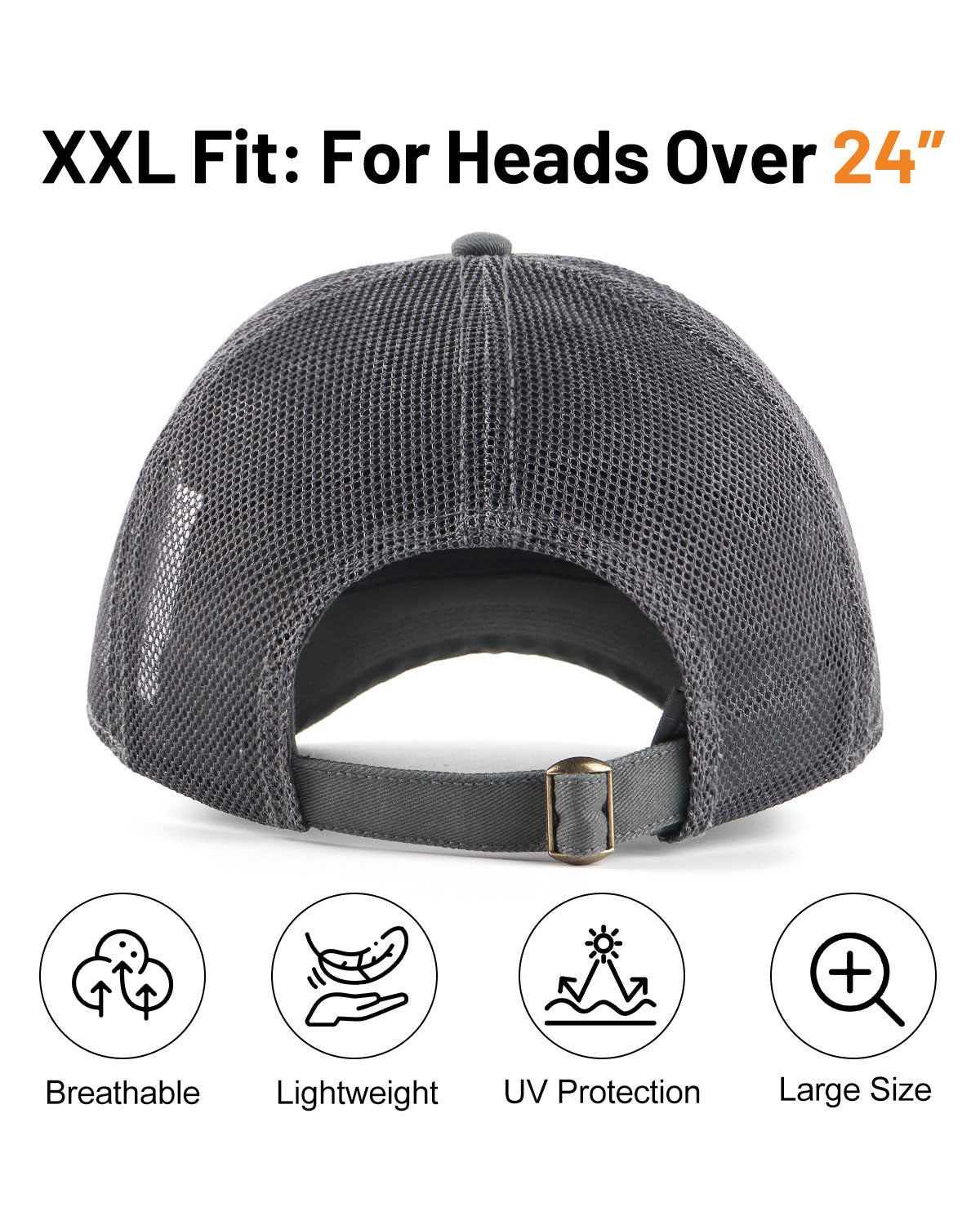 Cotton Mesh Trucker Baseball Cap for Big Heads
