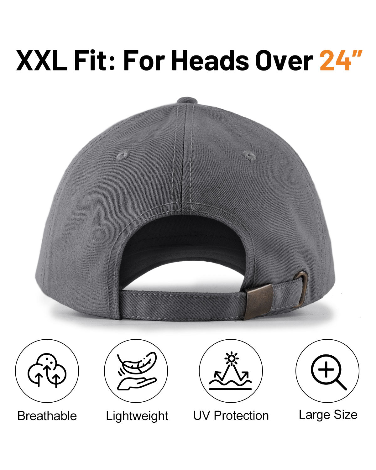 High Crown Structured Baseball Cap for Big Heads