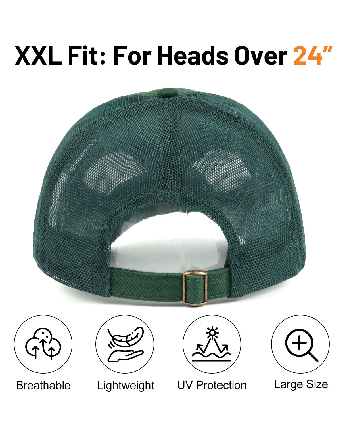 Cotton Mesh Trucker Baseball Cap for Big Heads