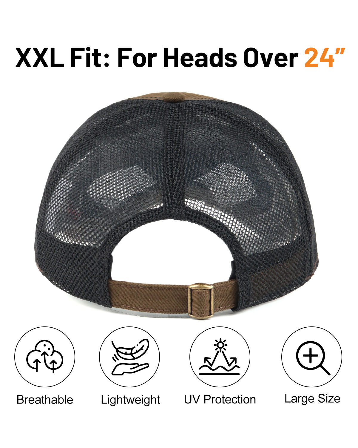 Cotton Mesh Trucker Baseball Cap for Big Heads