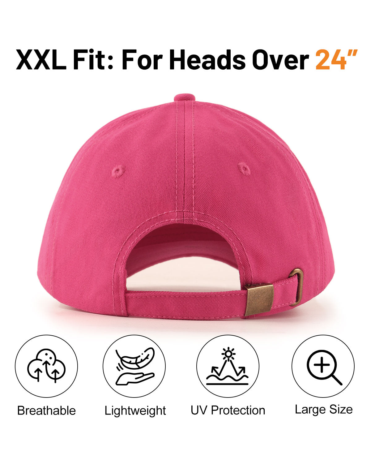 High Crown Structured Baseball Cap for Big Heads