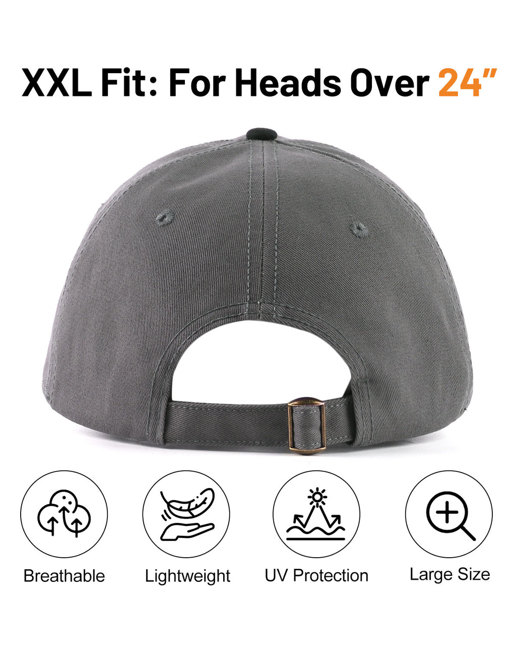 2-Tone Cotton Baseball Cap for Big Heads