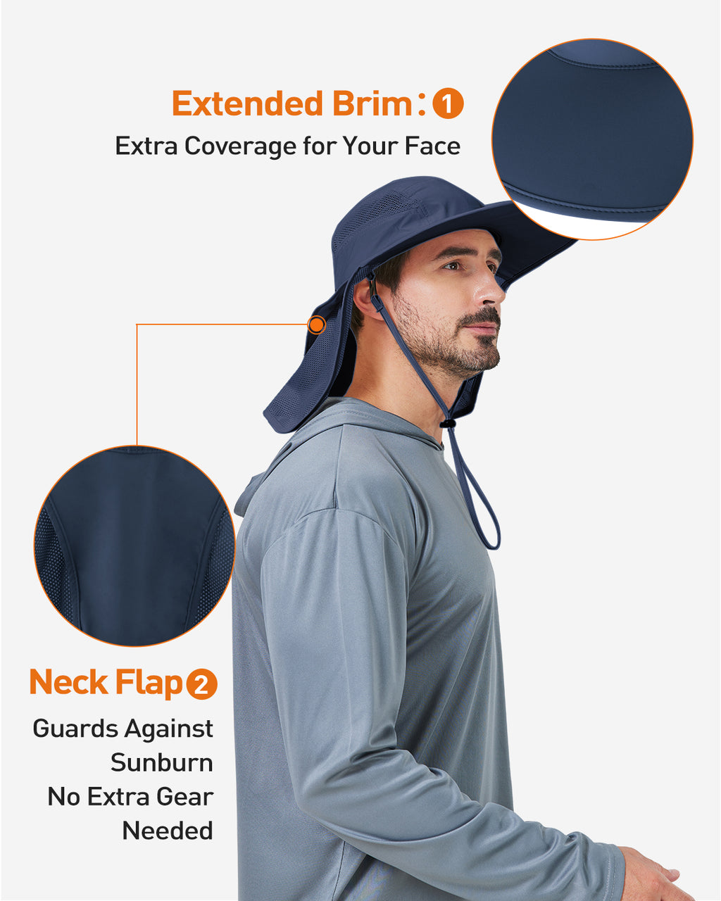 Sun hat brim edge and structure detail