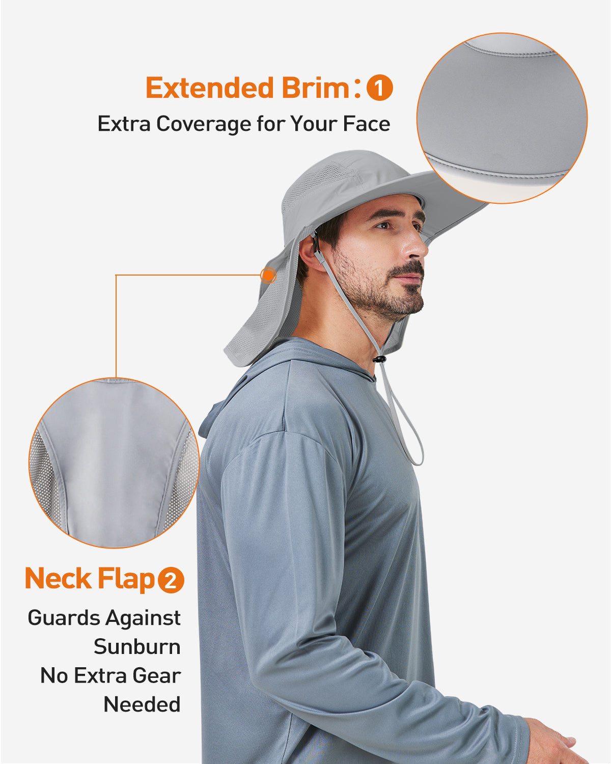 Sun hat brim edge and structure detail