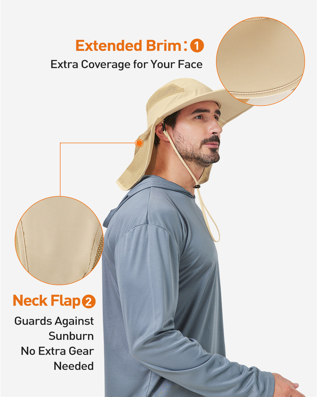 Sun hat brim edge and structure detail