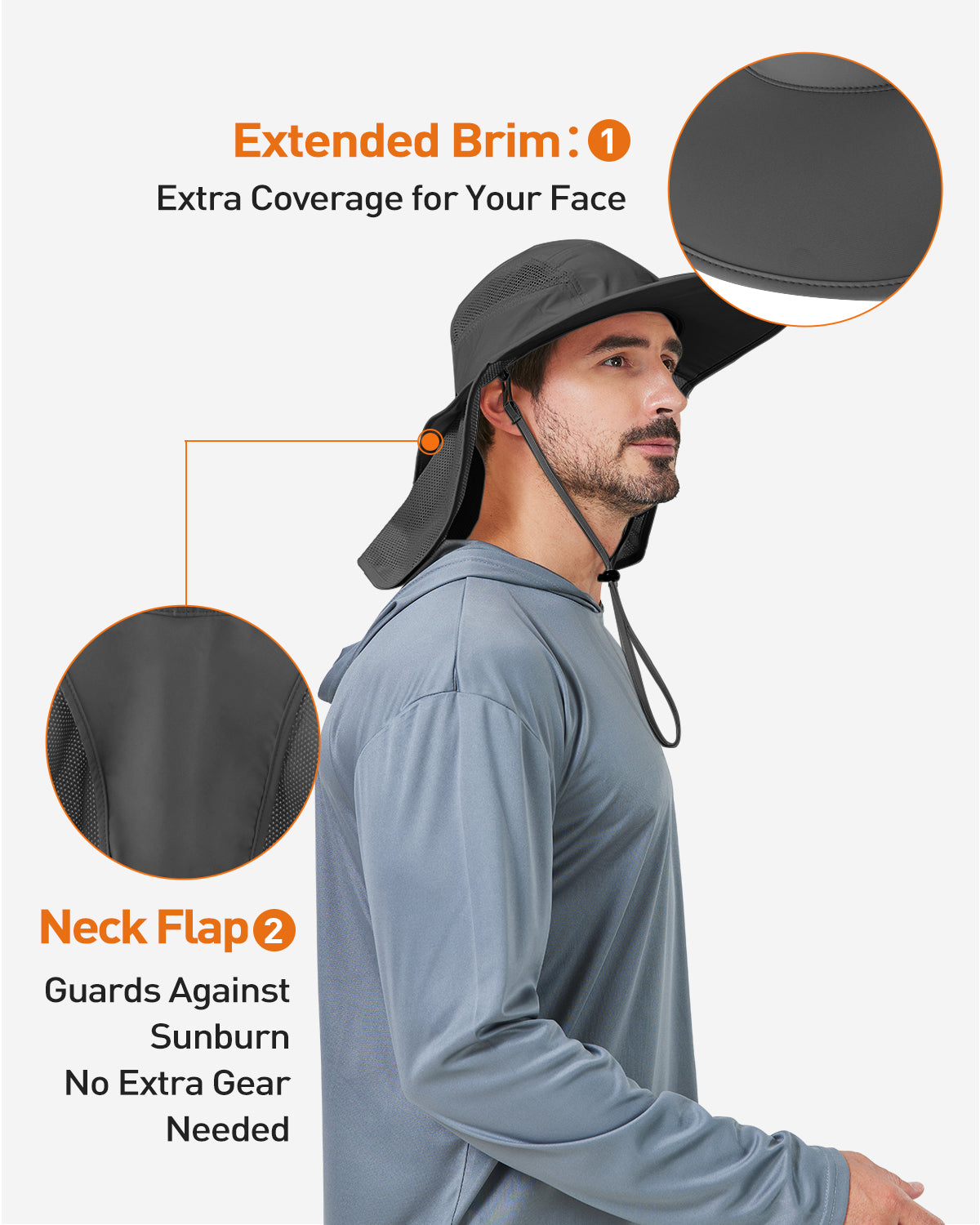 Sun hat brim edge and structure detail