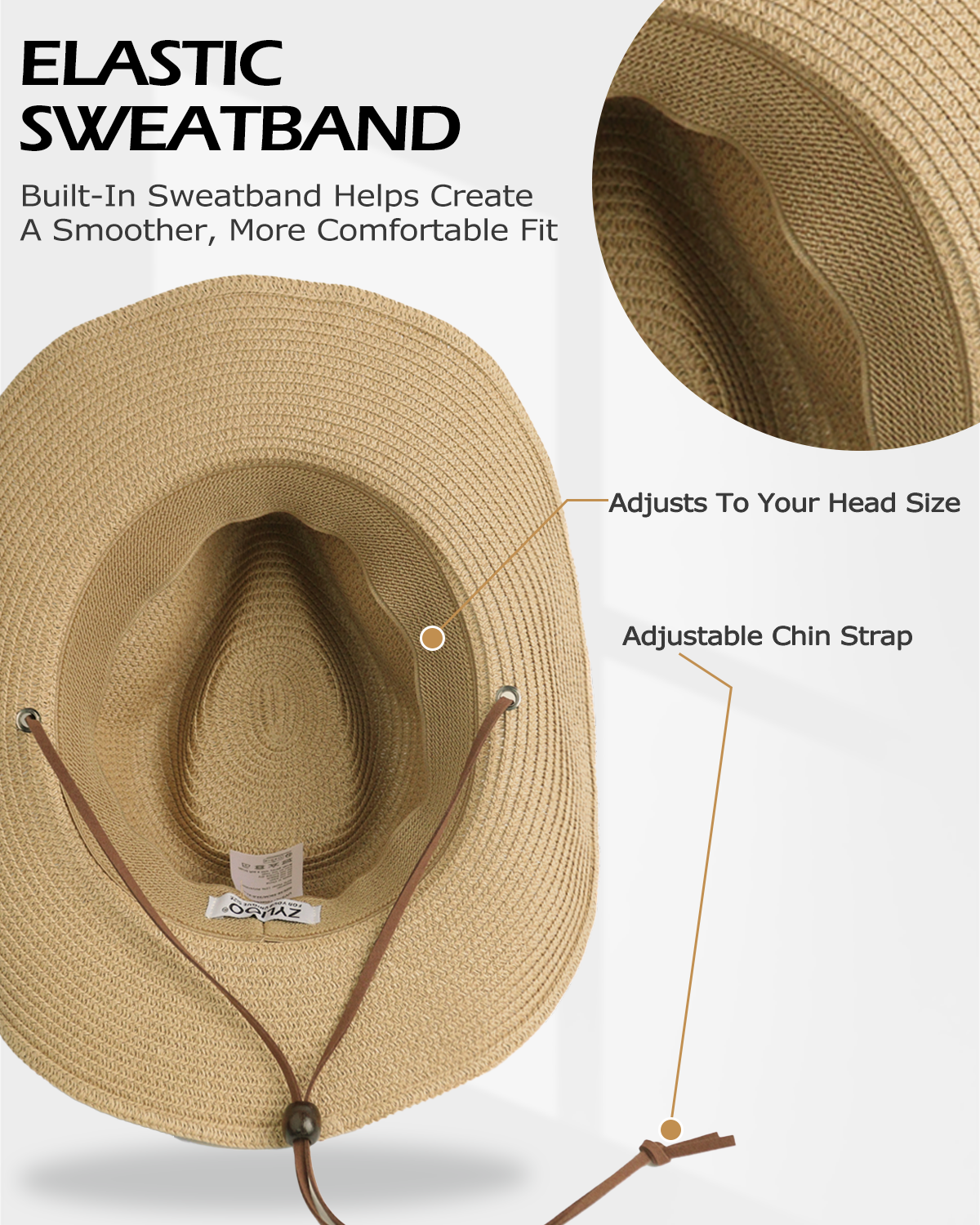 XXL Straw Cowboy Hat for Big Heads