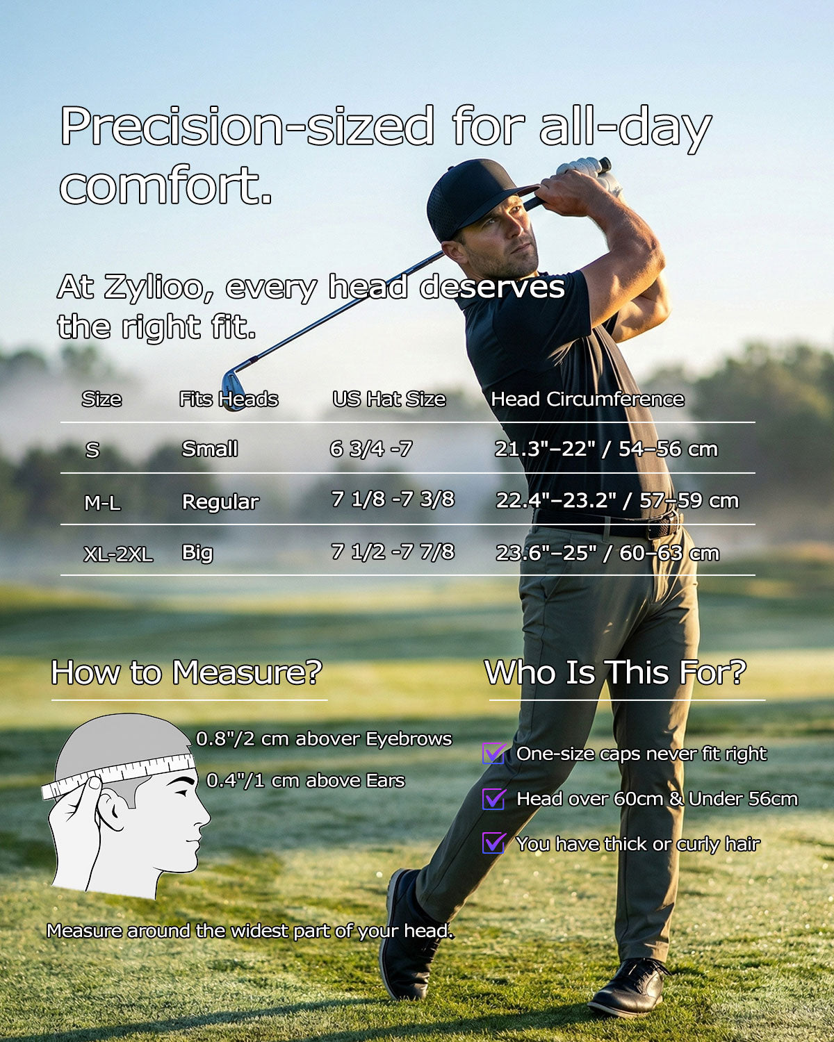 6-Panel Laser Perforated Hat for Big Heads