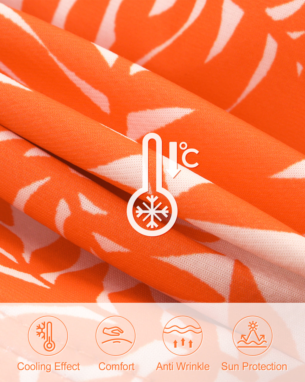 Reversible floral bucket hat stitching and fabric detail in orange