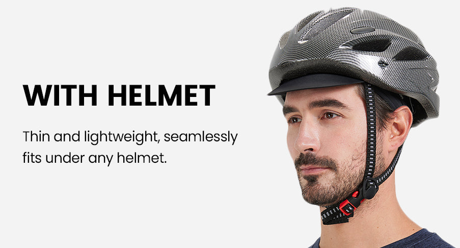 Black lightweight cycling cap for big heads XXL - front view - Zylioo